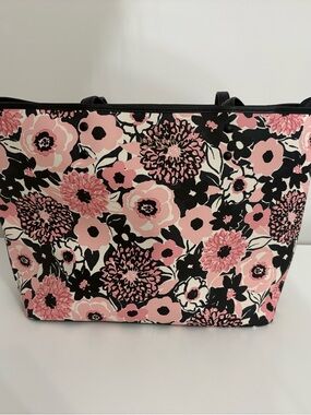 kate spade Pink and Black Floral Tote